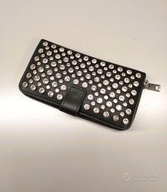 Portafoglio nero con strass