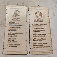 Pergamena in legno Donna come la terra / Uomo come