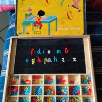 GIOCO SCRITTURA ANNI 60 IN LEGNO 