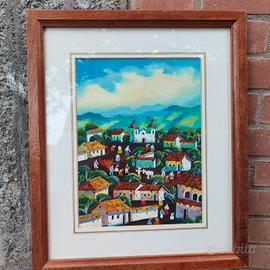 Quadro paesaggio naif 