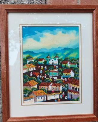 Quadro paesaggio naif 