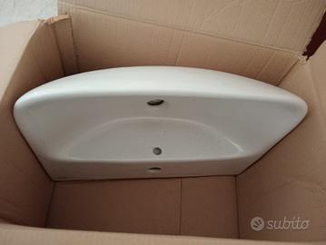 Lavabo in ceramica bianca con colonna – Nuovo