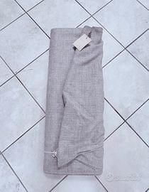 Rotolo di tessuto effetto lino grigio 21 m