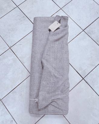 Rotolo di tessuto effetto lino grigio 21 m