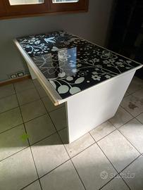 Tavolo scrivania con vetro