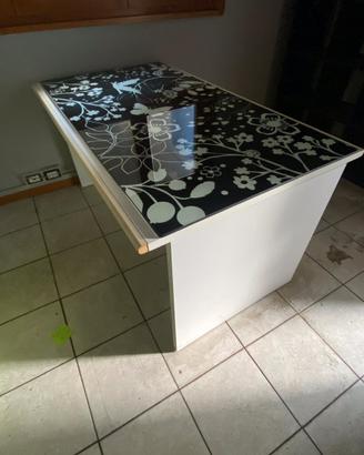 Tavolo scrivania con vetro