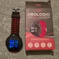 Smartwatch Akai Multifunzione Rosso Nuovo