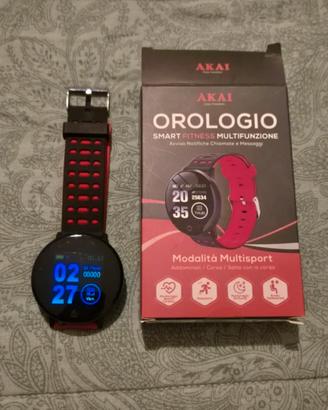 Smartwatch Akai Multifunzione Rosso Nuovo
