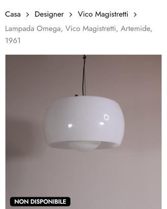 lampada a sospesione Omega per Artemide 
