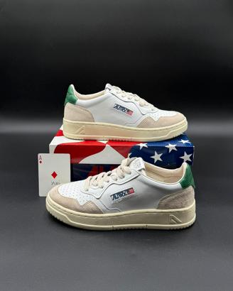 Autry sneakers medalist low bianche e verdi, 38