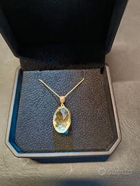 Ciondolo 18 ct Oro giallo con Quarzo limone 12 ct