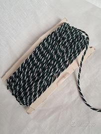 cordoncino intrecciato verde scuro e lurex 