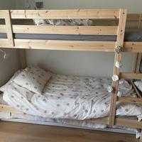Letto a castello in pino + 2 materassi 90X200