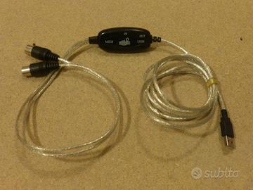 cavo adattatore midi 5 pin - usb , nuovo