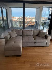Divano angolare con letto estraibile