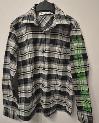 camicia Bikkembergs ragazzo 10y  black white 