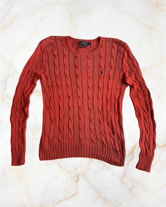 Maglione Trecciato Ralph Lauren Arancione Donna  M