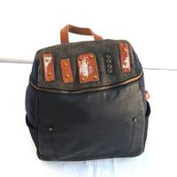 Zaino, borsa nero /verde  con  inserti  borchie