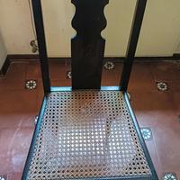Sedia legno scuro stile Chippendale anni '40/'50