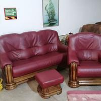 SET DIVANI reale 3+PG+POUF in pelle ! CONSEGNA !