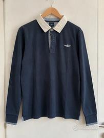Polo Aeronautica Militare maniche lunghe blu XL