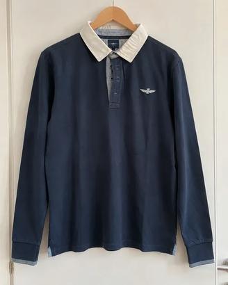 Polo Aeronautica Militare maniche lunghe blu XL
