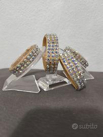 Set bracciali elastici strass  Crystal AB