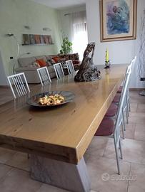 Tavolo in legno e pietra Montefiora