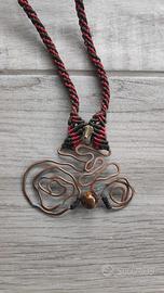 Collana amuleto macramè Occhi di Buddha