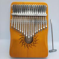 Kalimba 17 tasti in legno con incisione sole