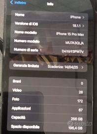 Iphone 15 pro max 256gb