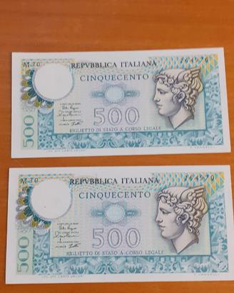 4 Pezzi da 500 lire carta del 1979 come nuove.