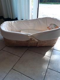 Culla cesta Mosè in vimini + vaschetta OKBaby
