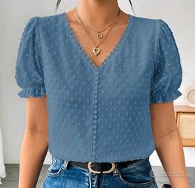 Blusa RozyDaze azzurra a pois