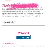 prenatal vip card sconti meno 30% vestiti neonati