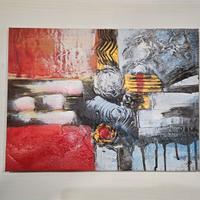 quadro astratto materico colori acrilici