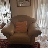 Divano e poltrona in pelle