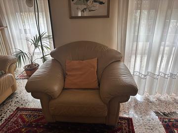 Divano e poltrona in pelle