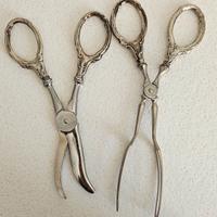 Antiche forbici per uva pinza per dolci in argento