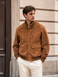 Giacca bomber vintage da uomo in vera pelle scamos