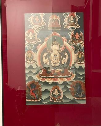 Thangka tibetano dipinto orientale buddismo