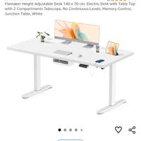 Scrivania140x70cm,Altezza regolabile&Sedia ufficio