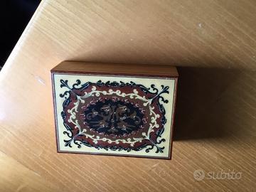 Porta carte vintage in legno
