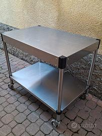 tavolo/carrello acciaio inox con ruote