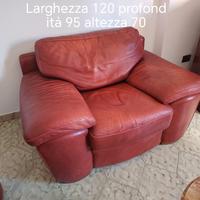 Divano e maxi poltrona vera pelle