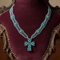 Collana ciondolo croce greca cristallo pezzo unico