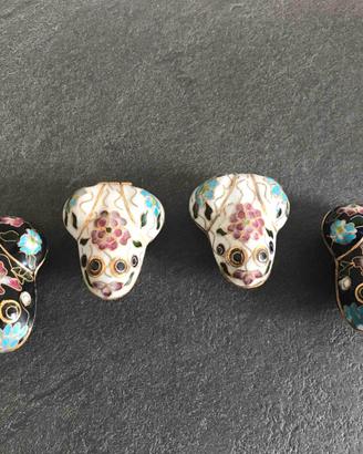 Lotto 4 scatoline rana cloisonné vintage