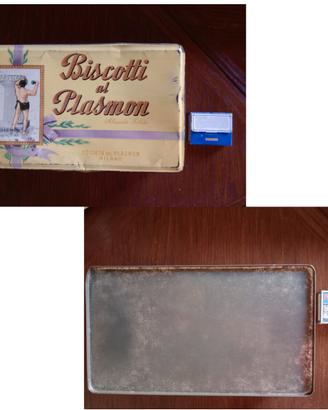 Scatola di Biscotti Plasmon &di Fiammiferi Vintage