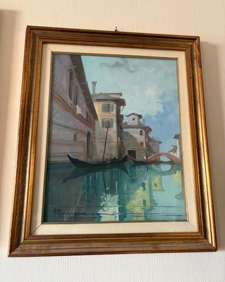 Dipinto autentico Aldo Marangoni veduta di Venezia