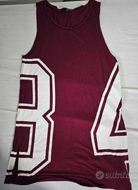 Canottiera Tally Weijl bordeaux con stampa size M 